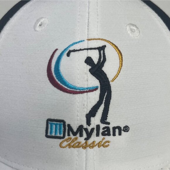 Mylan Classic Performance Golf Cap Hat White Adjustable Strap Back New - Picture 3 of 14
